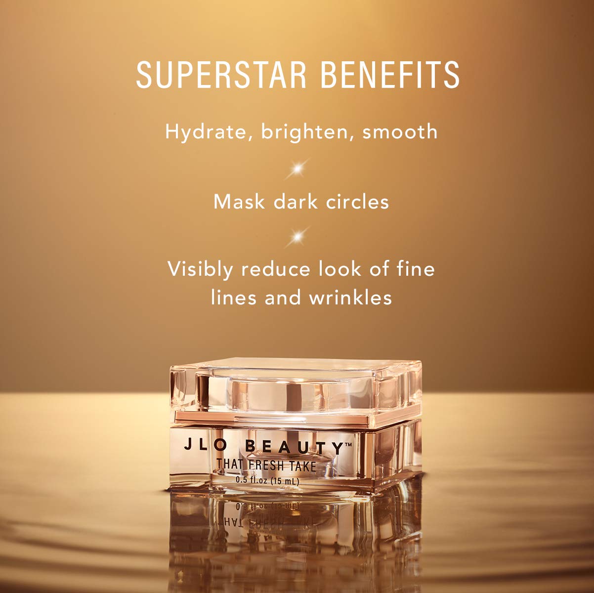 JLO BEAUTY Under Eye Cream – Peptides & Hyaluronic Acid for Puffiness & Brightness