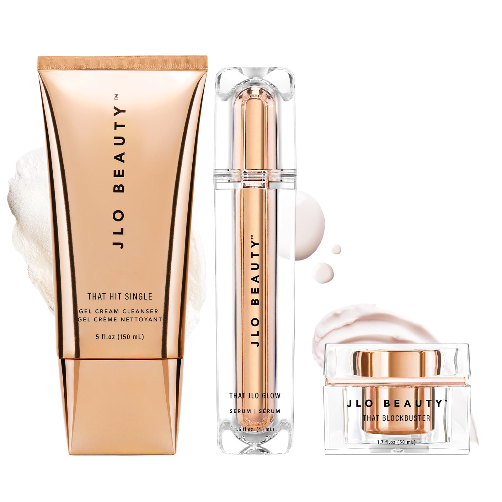 JLO BEAUTY Starter Skin Care Kit – 3-Piece Facial Set (Cleanser, Serum, Moisturizer)