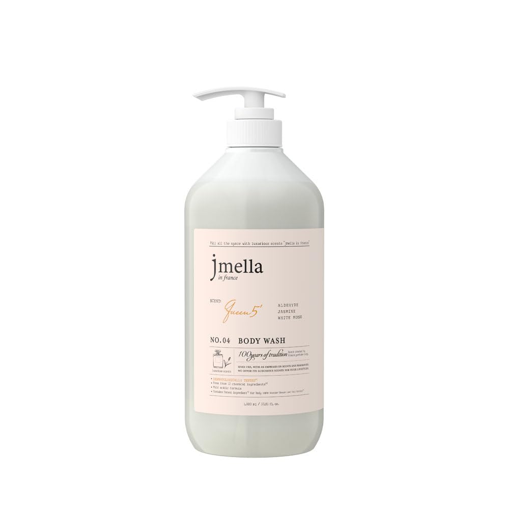 jmella Queen5 Body Wash — Luxury Fragrance by French Perfumer, Botanic Blend, Paraben Free 33.8 fl oz