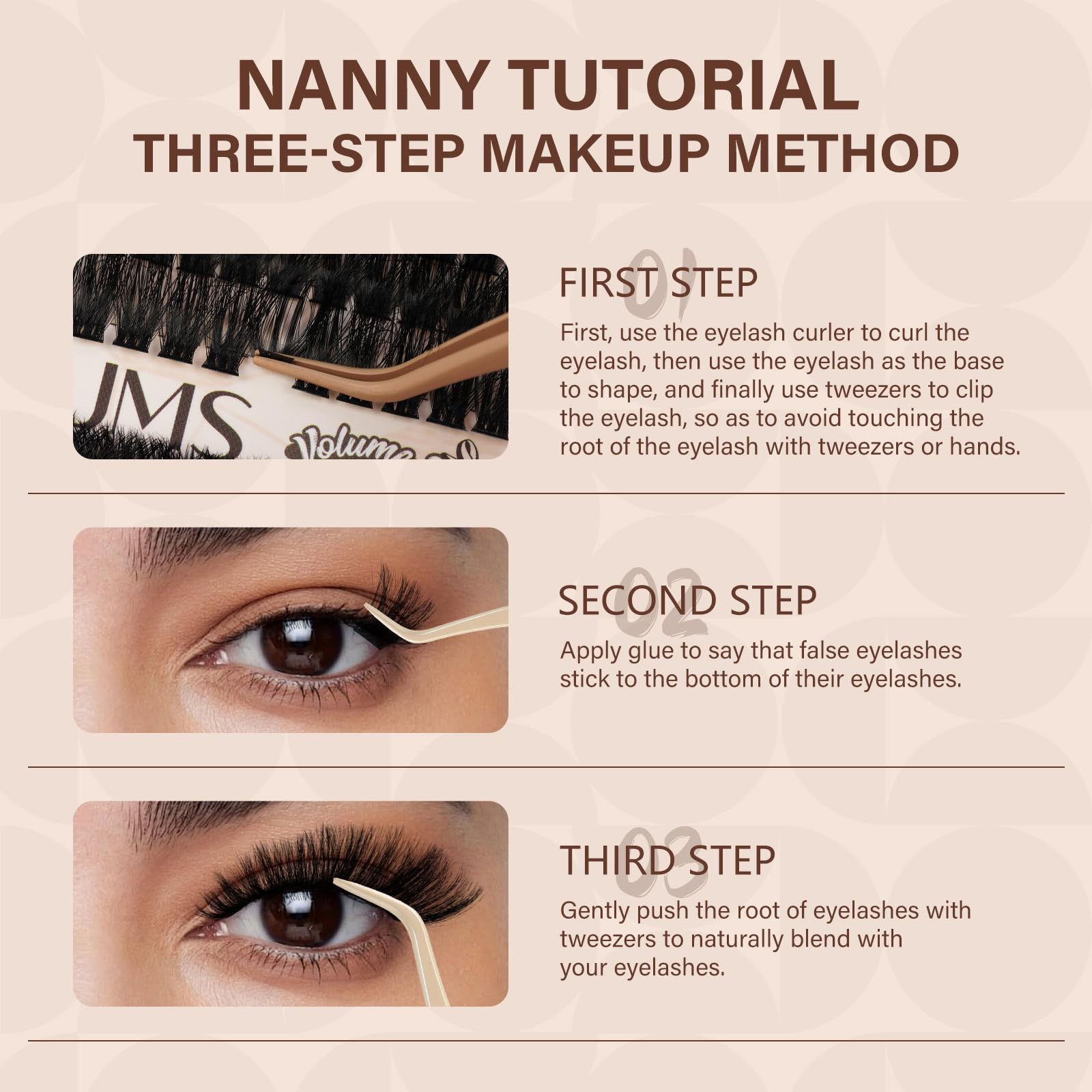 JMS&JMS Lash Clusters Kit: 100D+200D Thick 3D-Effect Lashes | DIY Volume Kit (10–18mm)