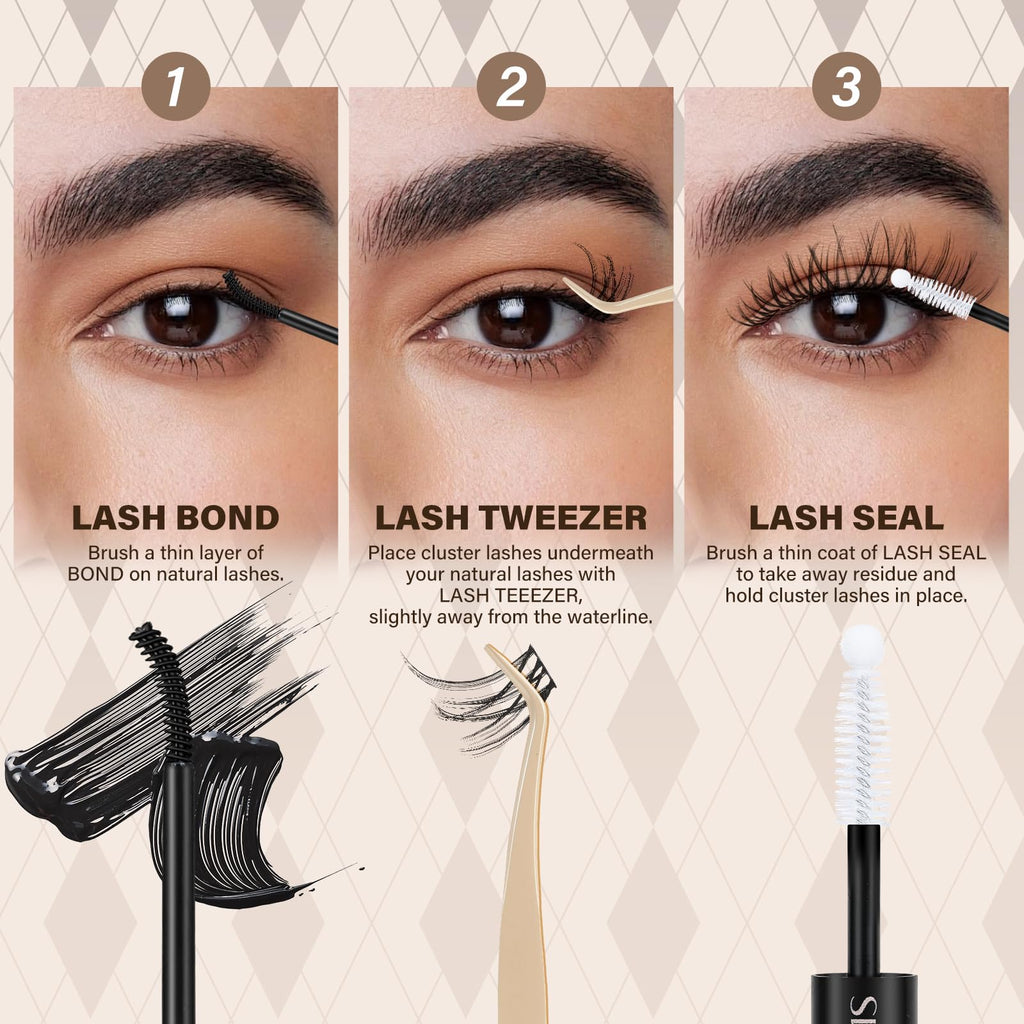 JMS&JMS Lash Clusters Kit D Curl Lash Lift — Beginner Wispy Lashes
