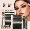 JMS&JMS Lash Clusters Kit 3D Effect – 280 Clusters, D Curl, Waterproof Bond & Seal