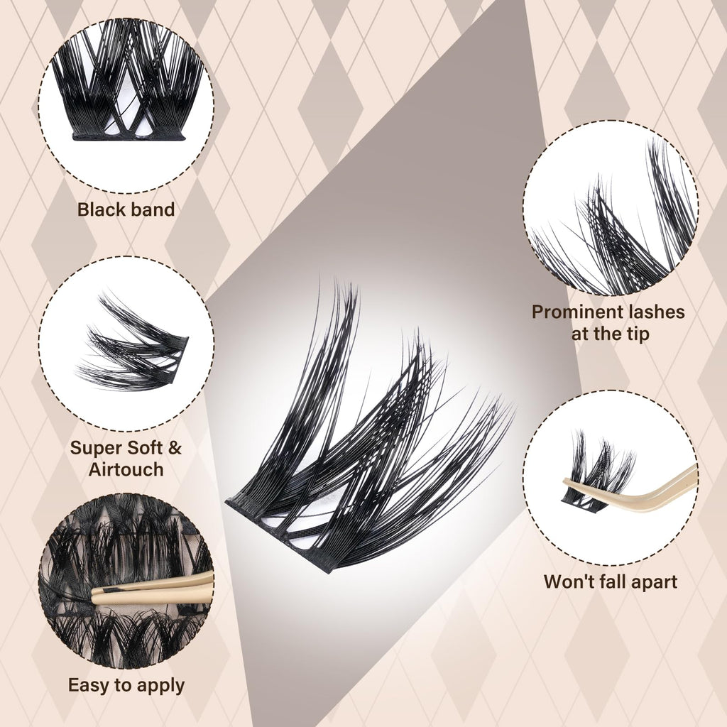 JMS&JMS Flora Lash Extension 156Pcs CC Curl Wispy Clusters