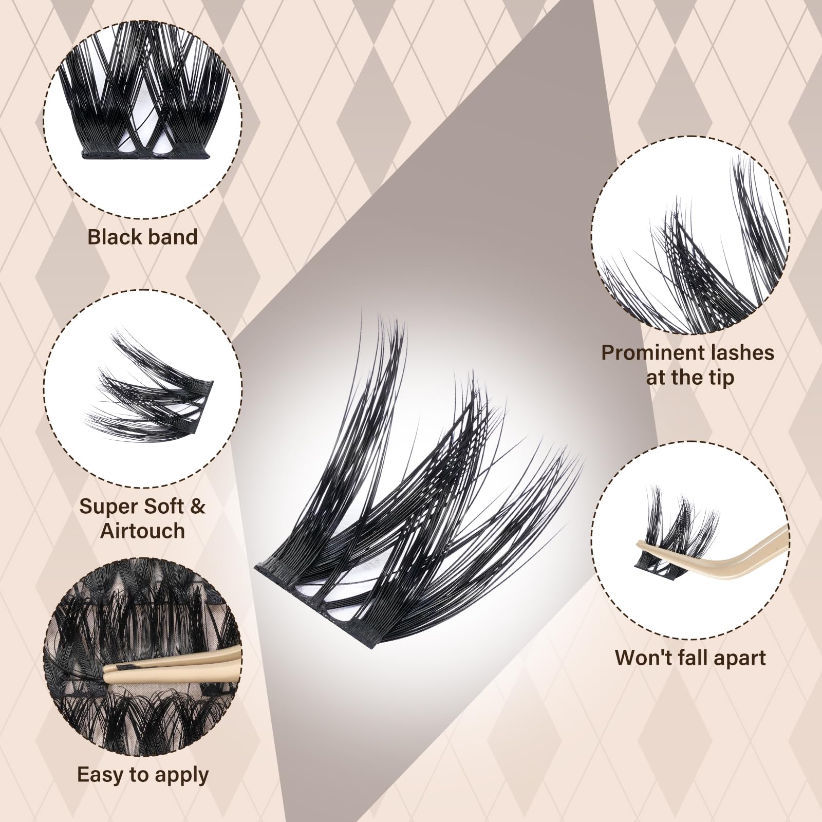 JMS&JMS Flora Lash Extension 156Pcs CC Curl Wispy Clusters