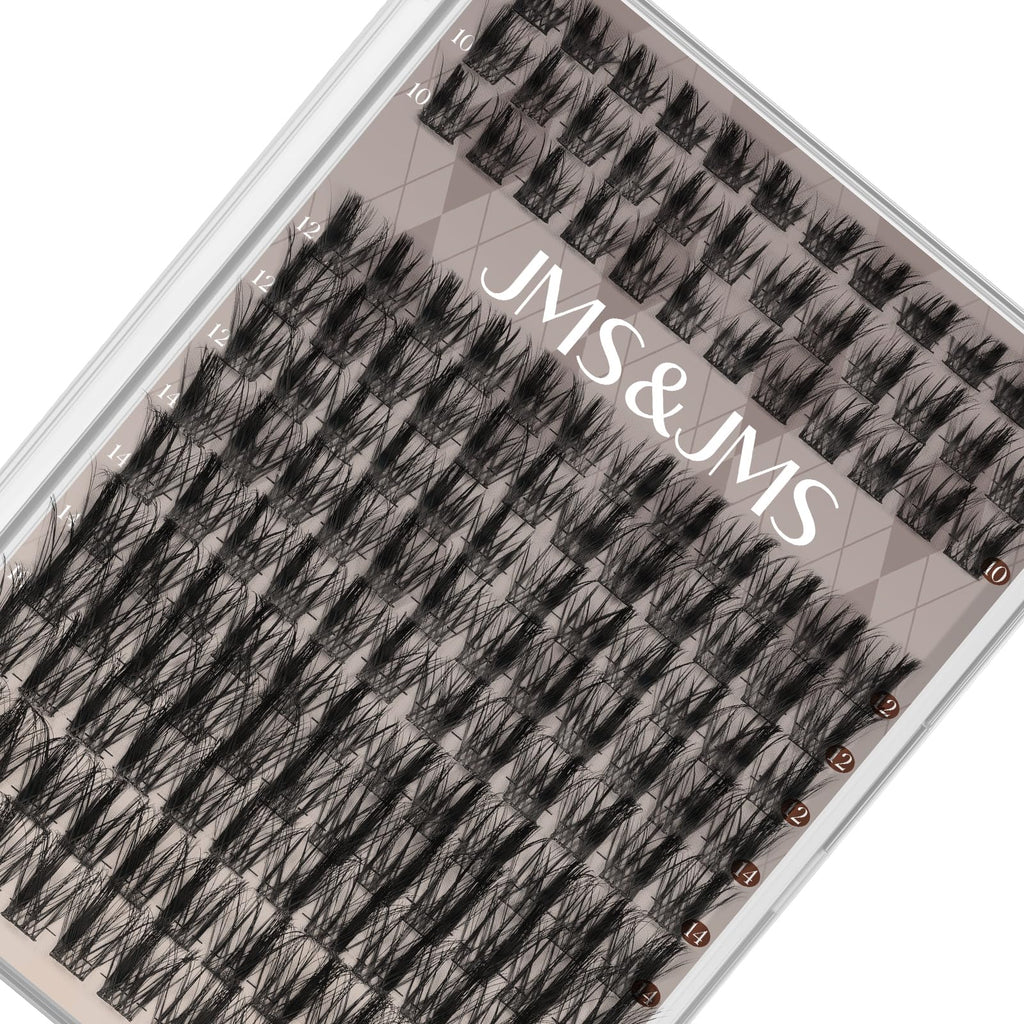 JMS&JMS 156Pcs Lash Clusters CC Curl 8-18mm | DIY Wispy Lashes with Soft Band