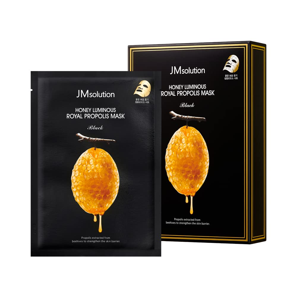 JMsolution Honey Royal Propolis Ampoule Mask — Rich Moisture & Nutrition for All Skin Types (10 Sheets)