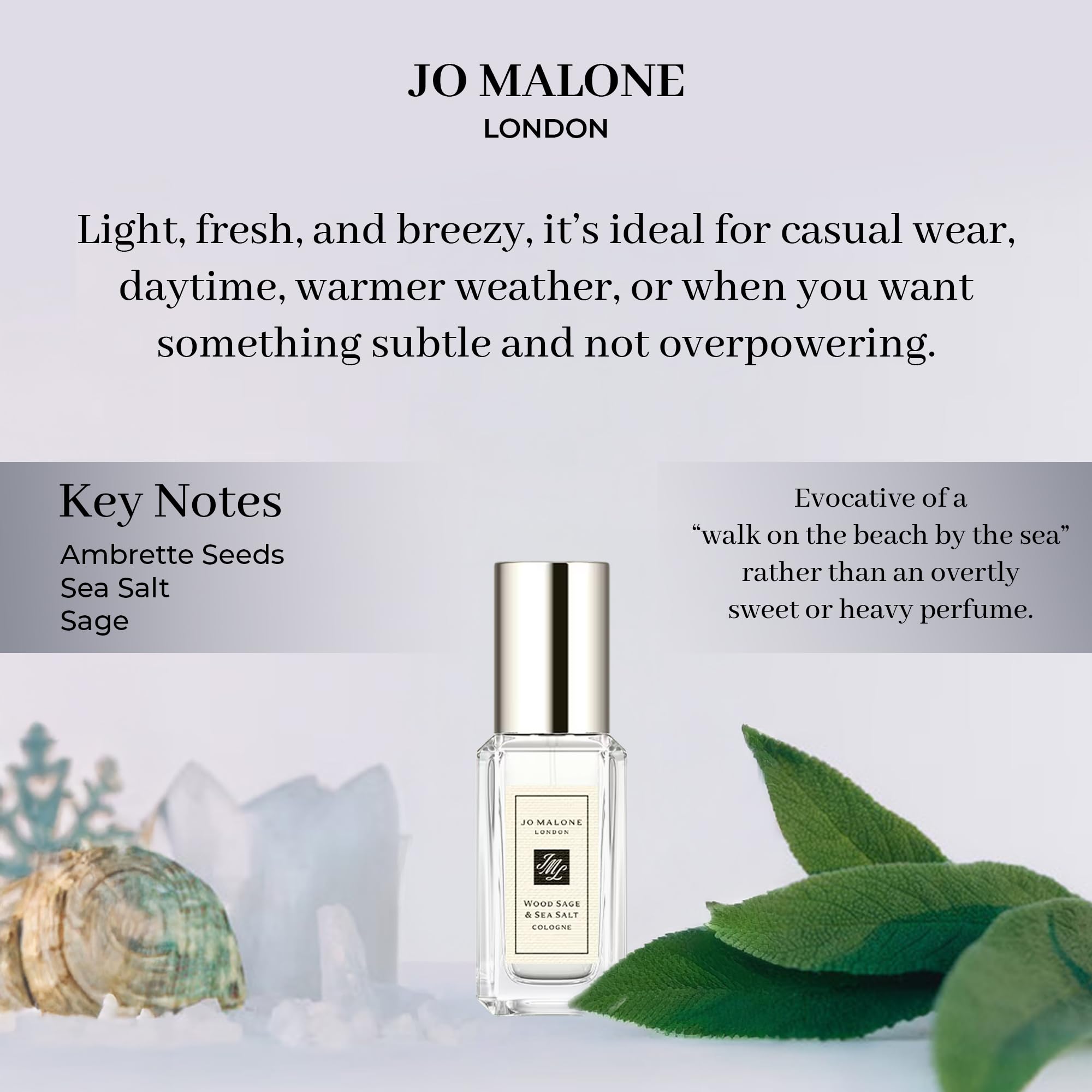 Jo Malone Wood Sage & Sea Salt Deluxe Sample 9ml – Unisex Fragrance with Credit