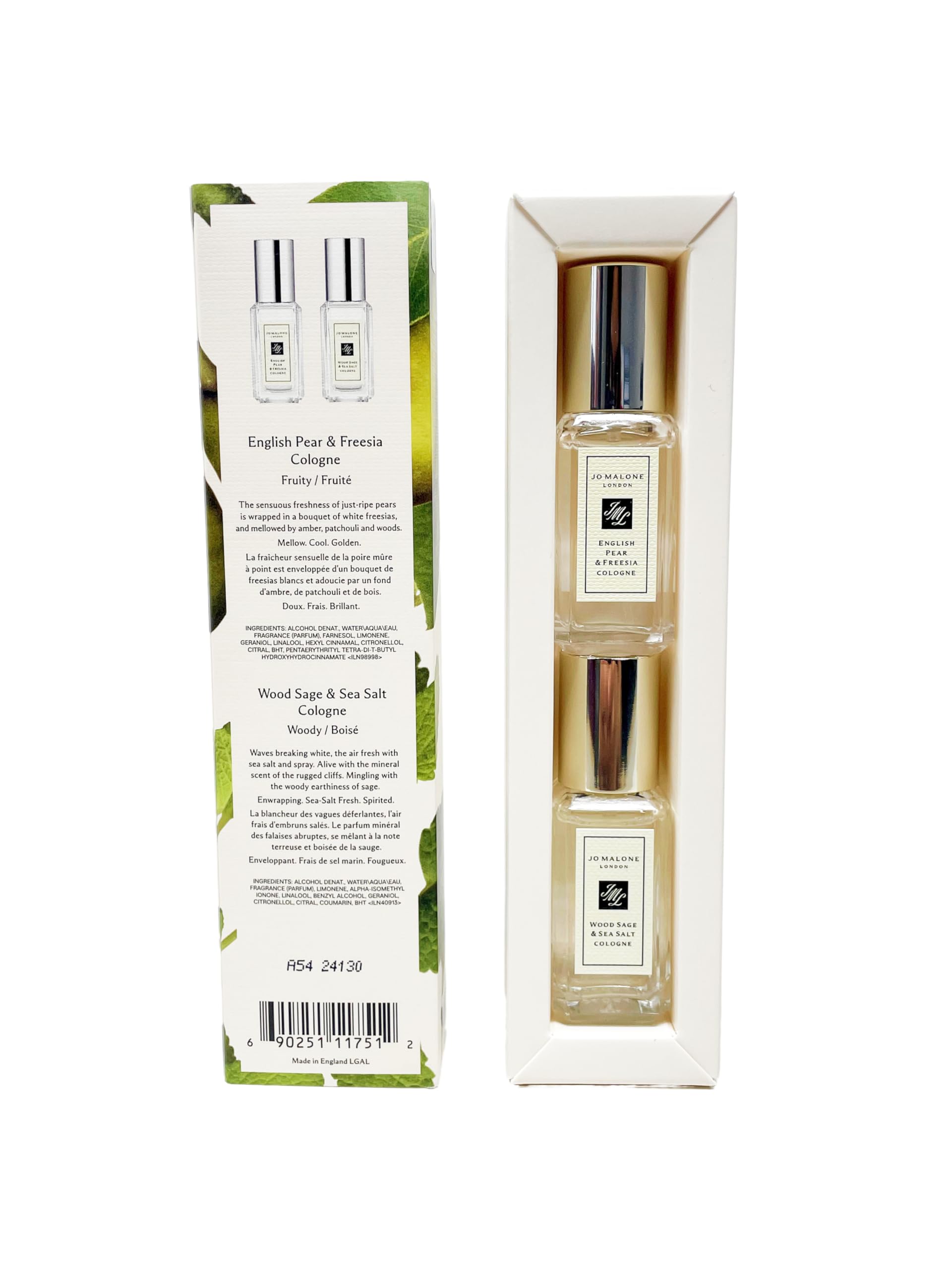 Jo Malone Travel Cologne Duo – English Pear & Freesia + Wood Sage & Sea Salt (0.3 Fl Oz)