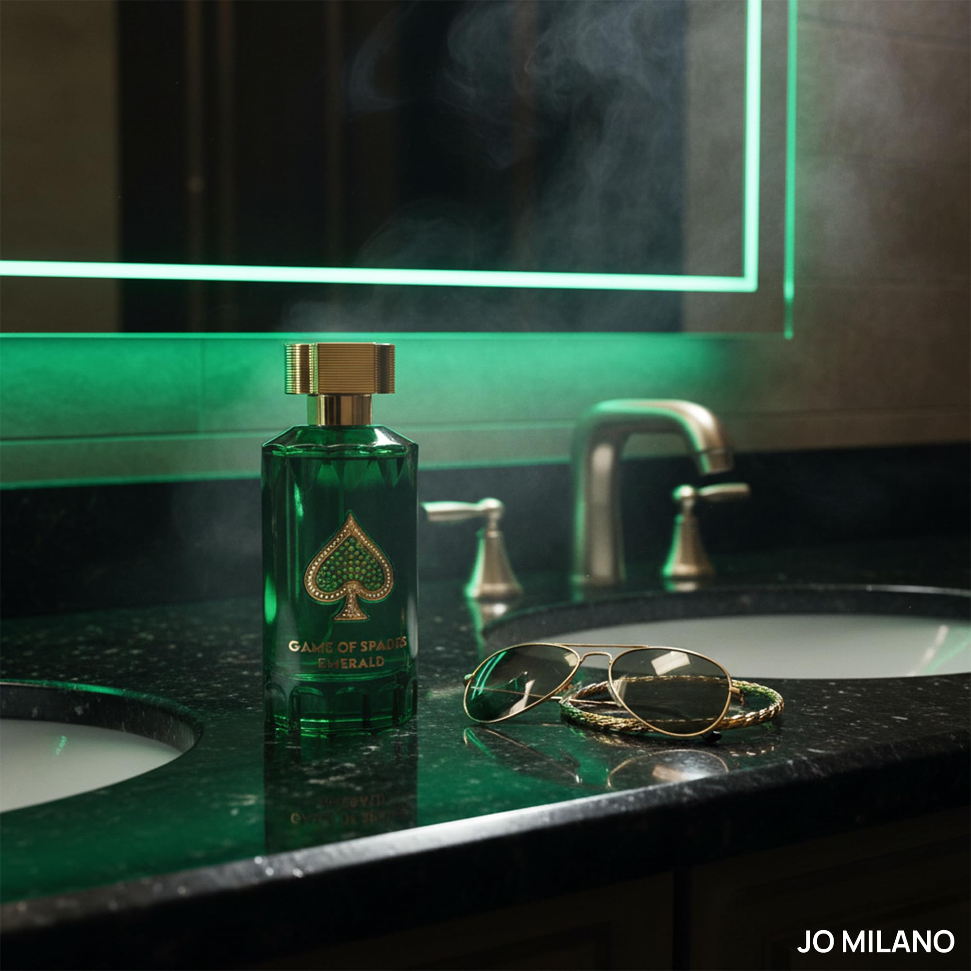 Jo Milano Game of Spades Emerald Parfum Spray | 3.4 oz / 100 ml | Unisex Citrus-Ginger Musk Fragrance