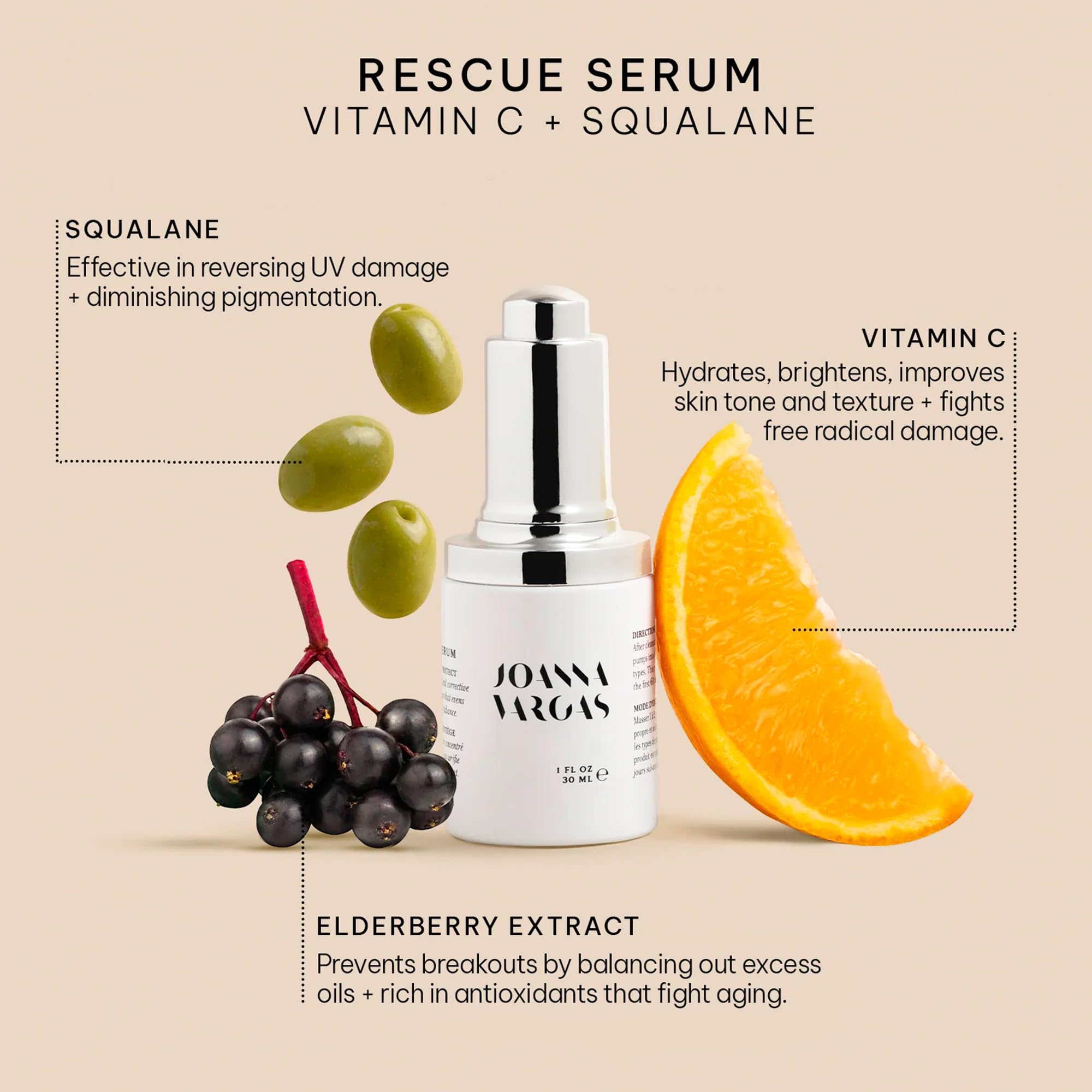 Joanna Vargas Vitamin C Serum with Squalane Oil – Hydrating Radiance & Even-Tone Skin