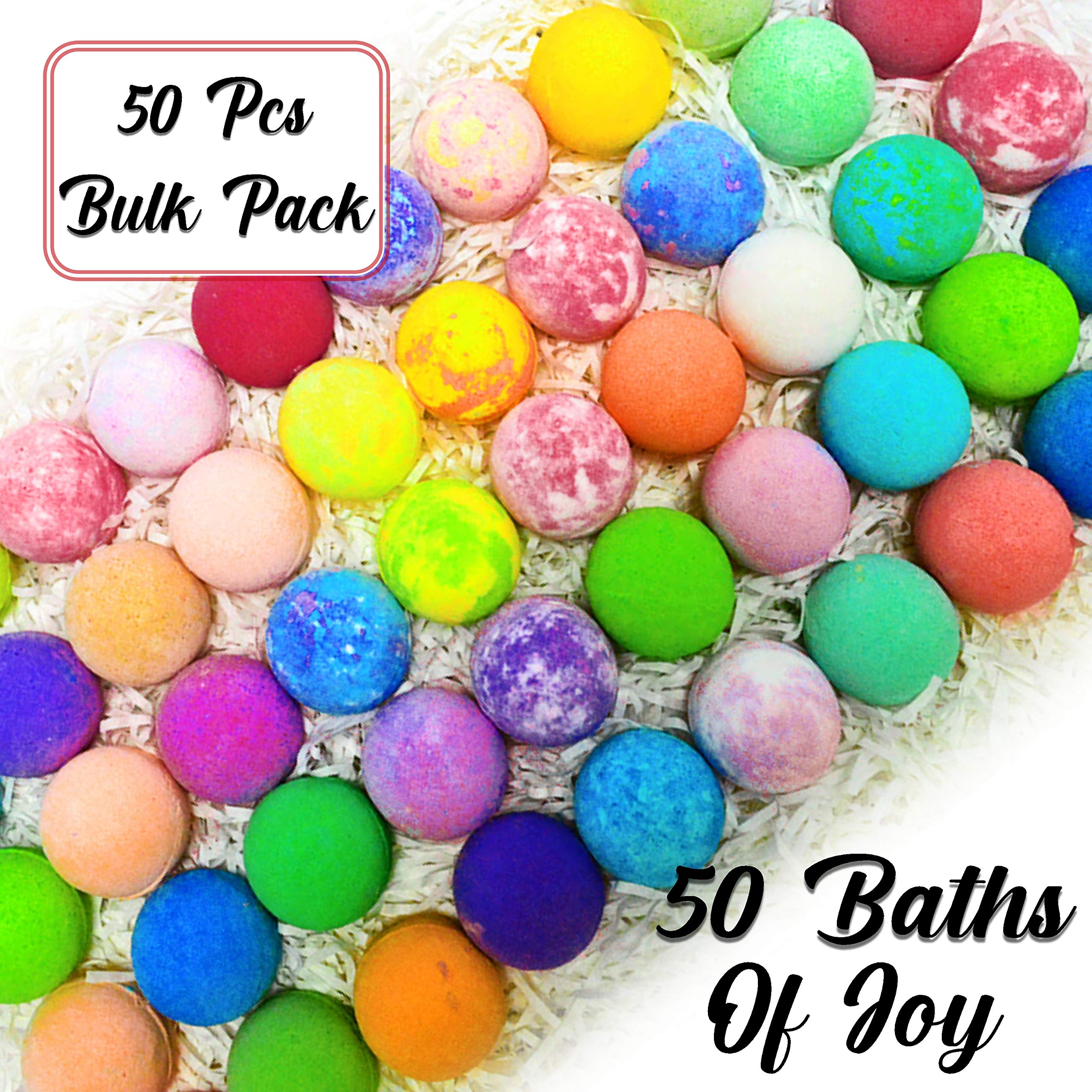Joanne Arden Organics Bath Bomb Gift Set – 50 Individually Wrapped, Organic & Sulfate-Free