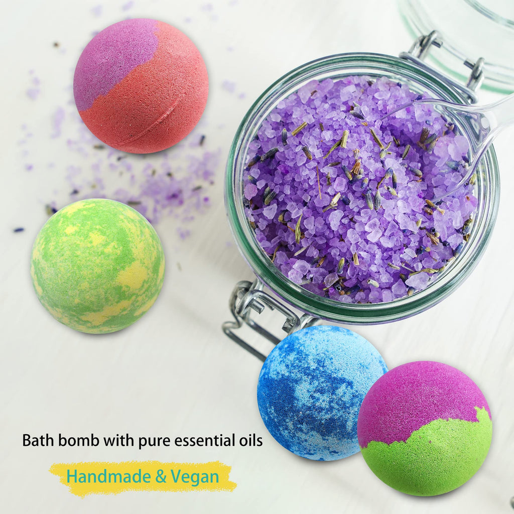 Joanne Arden Organics Bath Bomb Gift Set – 50 Individually Wrapped, Organic & Sulfate-Free