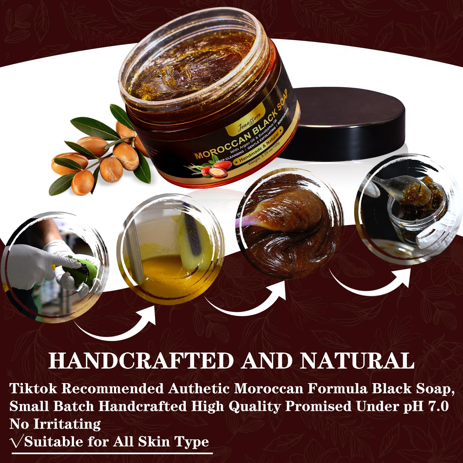 Joanssore Moroccan Black Soap Hammam — 2 Pack with Exfoliating Glove
