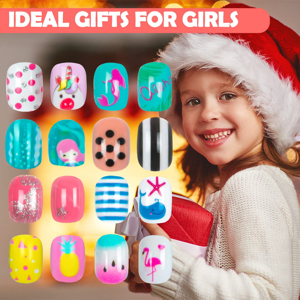 JOAOYO 240 Pieces Kids Fake Nails | Pre-Glued Press-On Nails for Girls