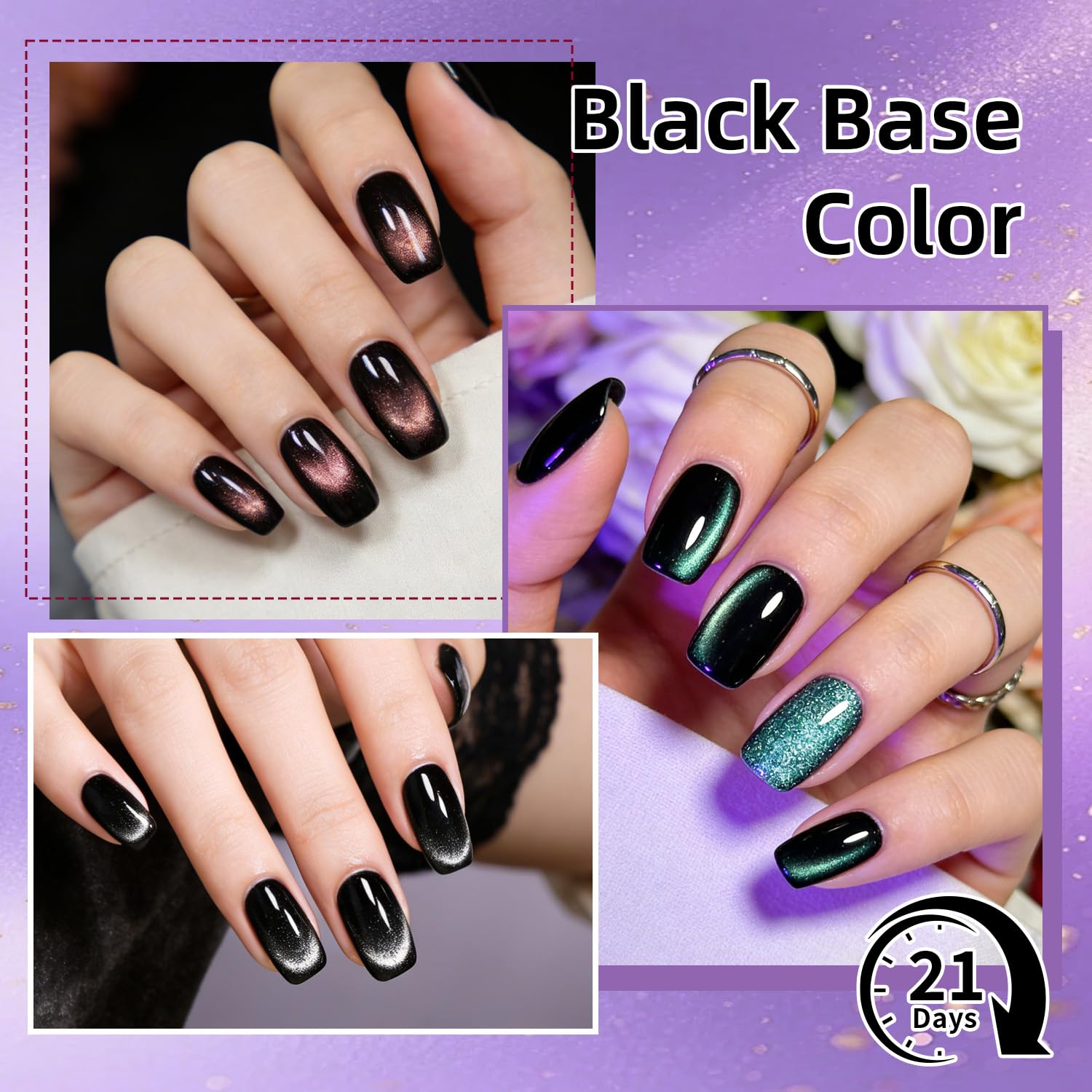 JODSONE 23‑Piece Cat Eye Gel Nail Polish Set with Base Coat & Top Coat | 3‑in‑1 Magnetic Design