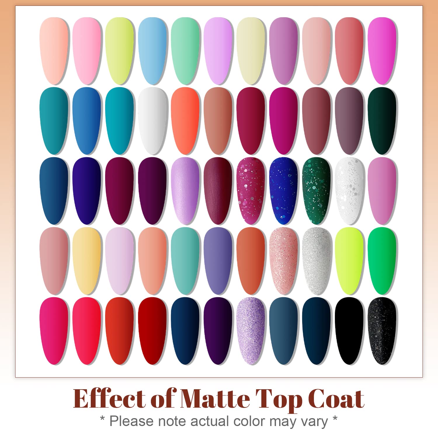 JODSONE 60-Pcs Gel Nail Polish Starter Kit – 55 Colors + Base & Top Coats