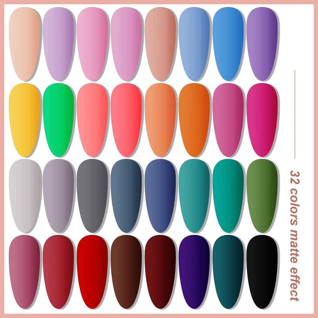 JODSONE Gel Nail Polish Kit with UV LED Lamp – 32 Colors for DIY Manicures
