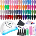 JODSONE Gel Nail Polish Kit with UV LED Lamp – 32 Colors for DIY Manicures