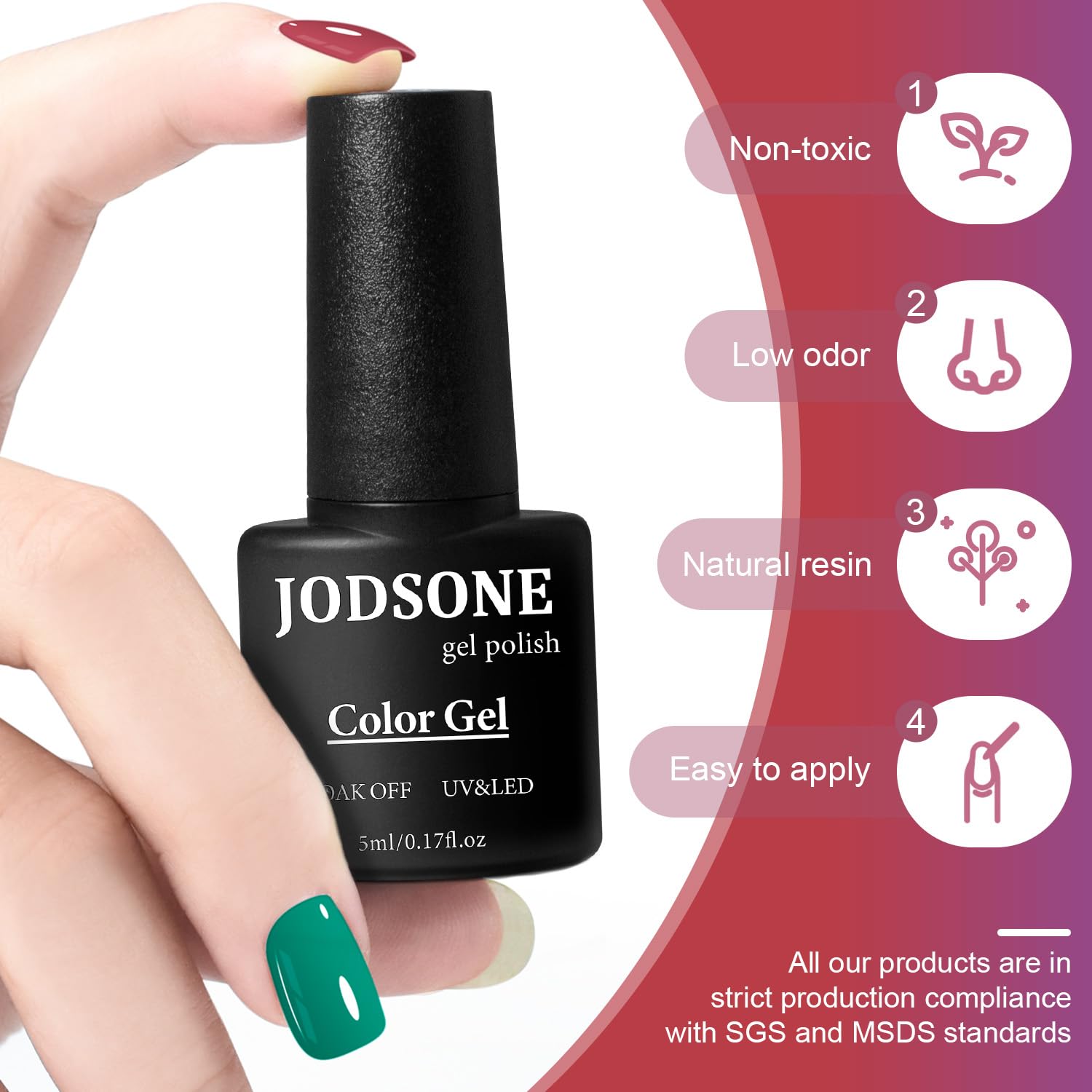 JODSONE Gel Nail Polish Kit with UV Light – 32 Colors for Home Salon Manicures