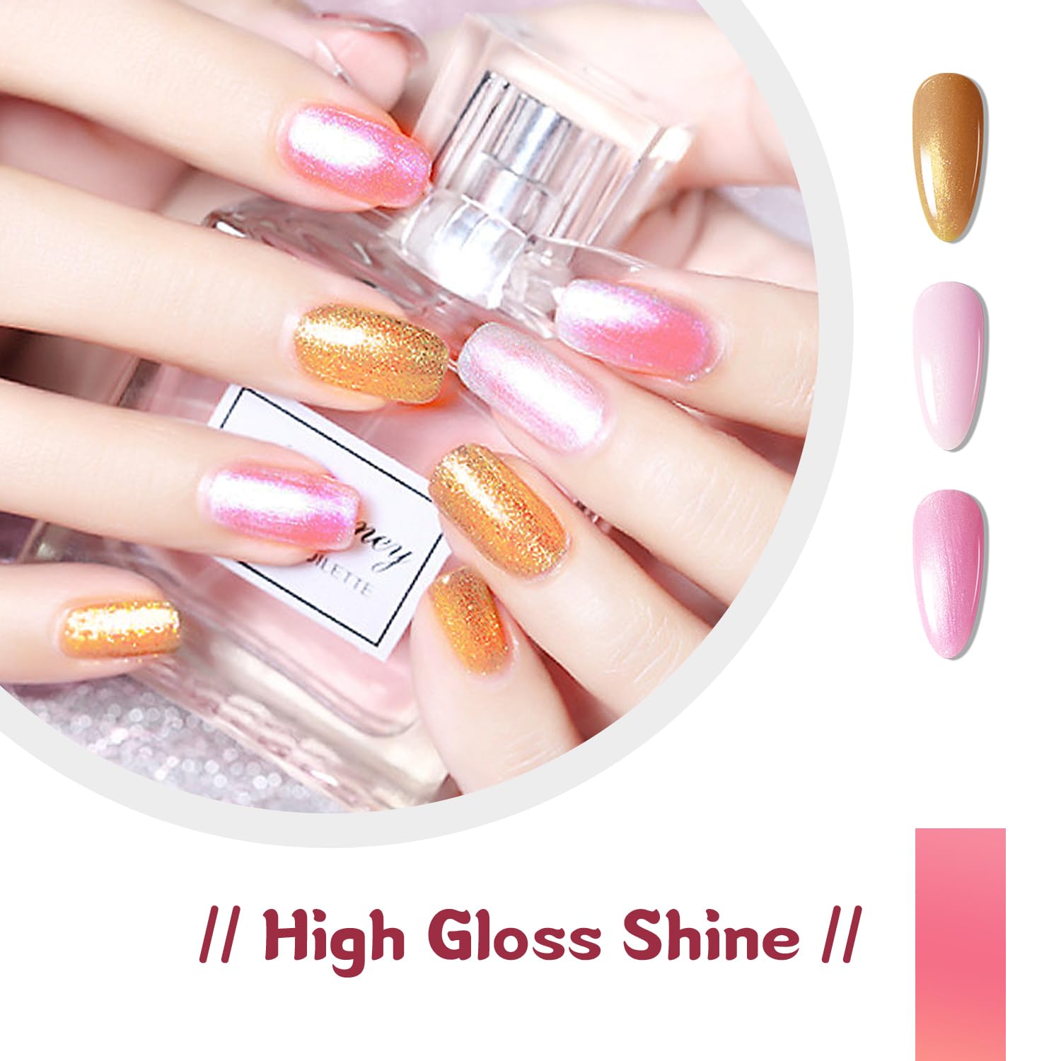 JODSONE Gel Nail Polish Starter Set – Ribbon Glitter 36-Piece Multi-Color Gel Kit