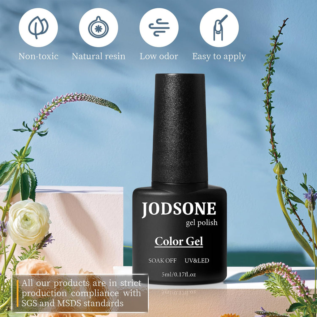 JODSONE 60-Piece Gel Nail Polish Set with Base & Top Coats – At-Home Manicure Kit