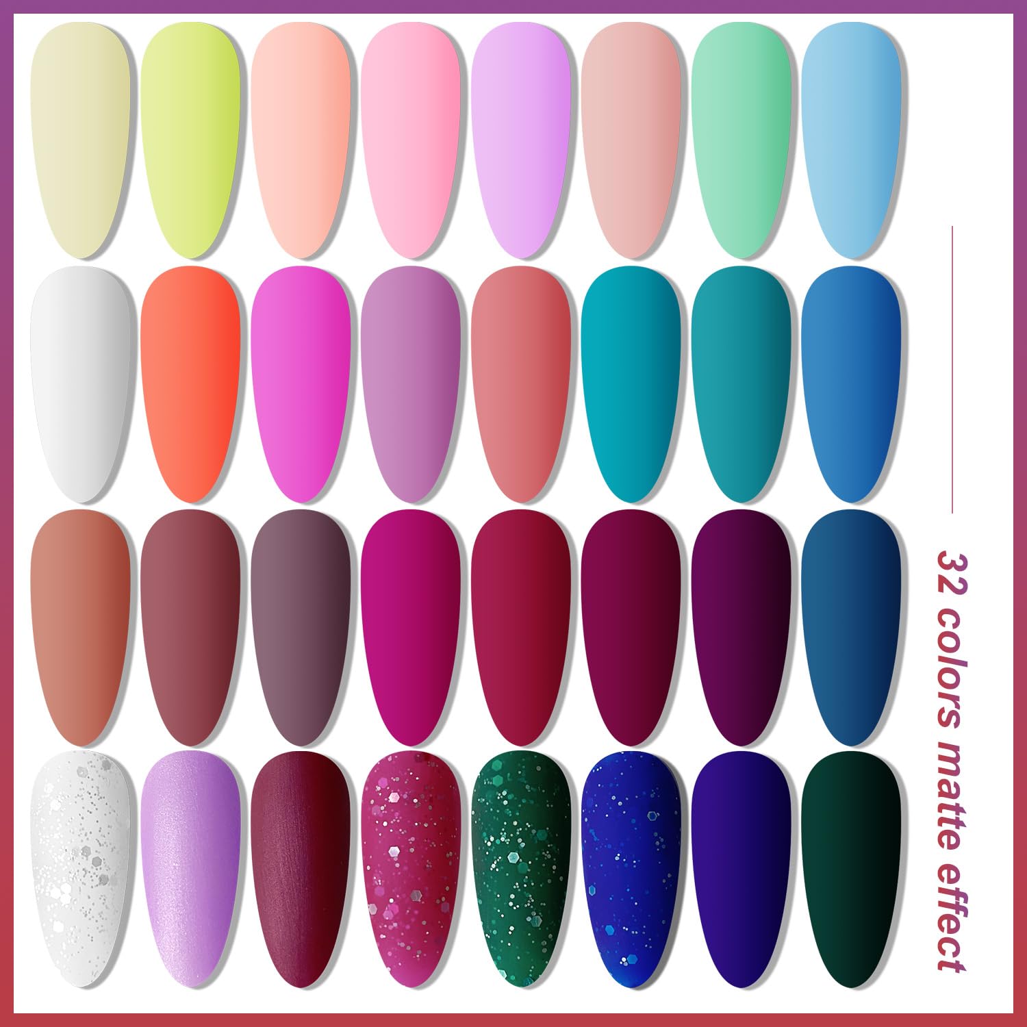 JODSONE Gel Nail Polish Kit with UV Light – 32 Colors for Home Salon Manicures
