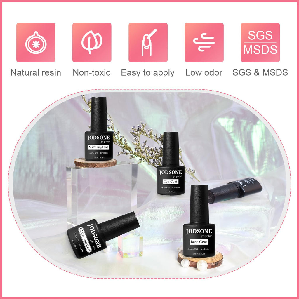 JODSONE Gel Nail Polish Starter Set – Ribbon Glitter 36-Piece Multi-Color Gel Kit