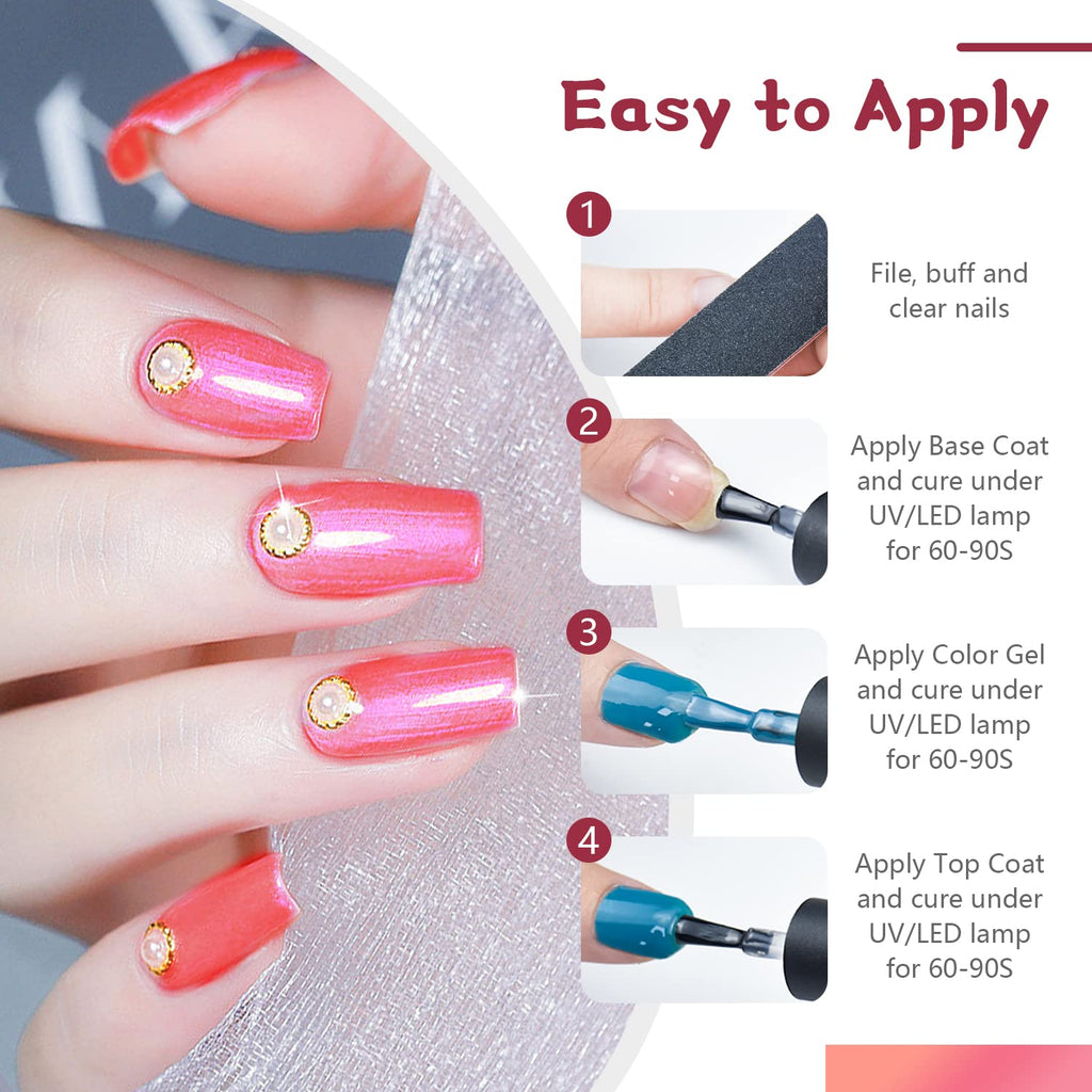 JODSONE Gel Nail Polish Starter Set – Ribbon Glitter 36-Piece Multi-Color Gel Kit