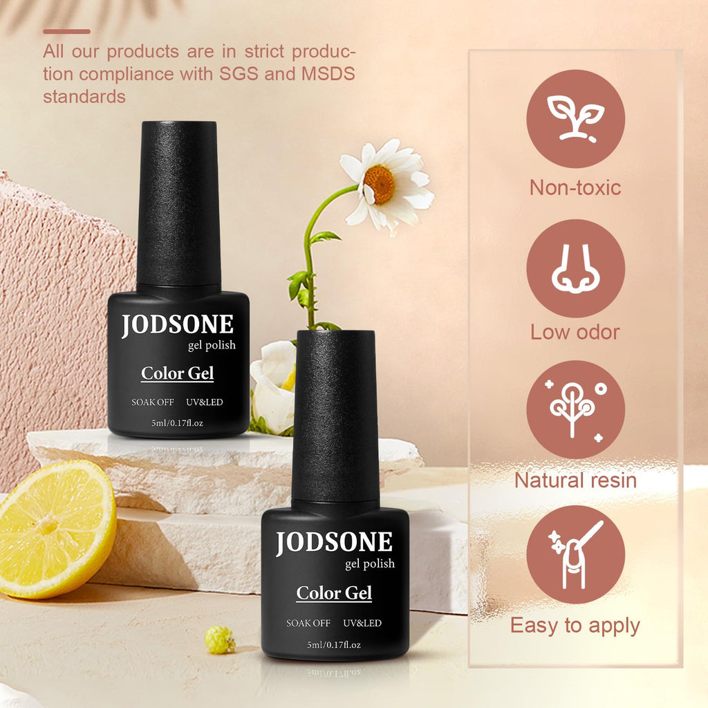 JODSONE Gel Nail Polish Kit with UV LED Lamp – 32 Colors for DIY Manicures