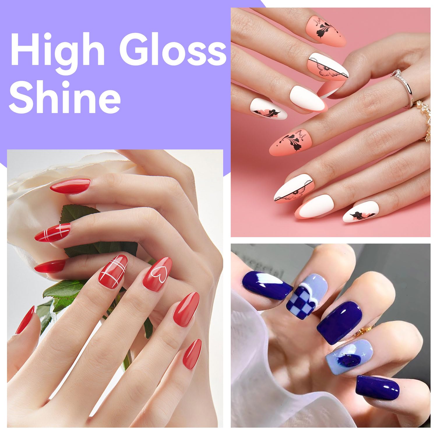 JODSONE 12-Piece Gel Nail Polish Set (16.5 ml) with Base Coat + Top Coat — 10 Colors for At-Home Nail Art