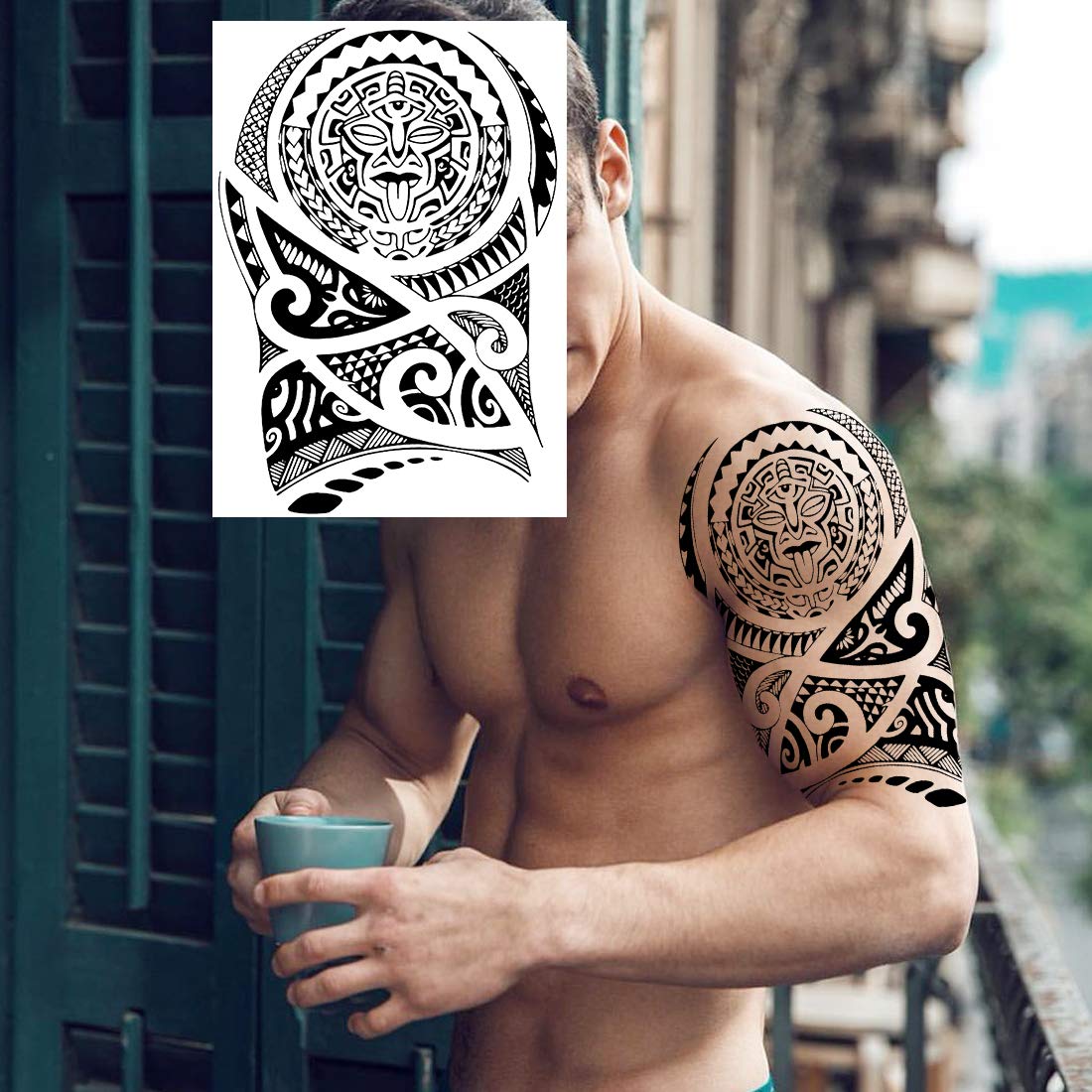 JOEHAPY NEZAR Maori Temporary Tattoo Sleeve – 11 Sheets, Waterproof, Long-Lasting
