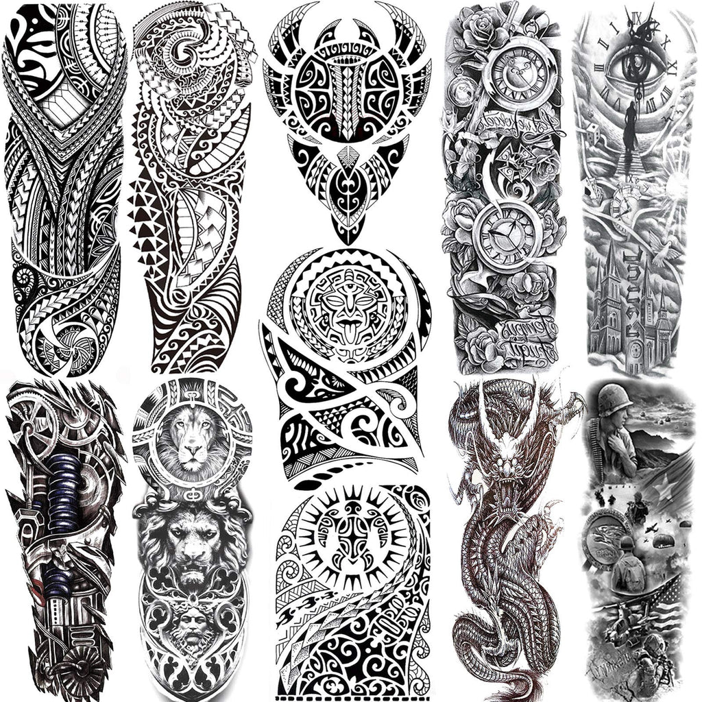 JOEHAPY NEZAR Maori Temporary Tattoo Sleeve – 11 Sheets, Waterproof, Long-Lasting