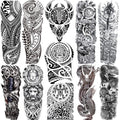 JOEHAPY NEZAR Maori Temporary Tattoo Sleeve – 11 Sheets, Waterproof, Long-Lasting