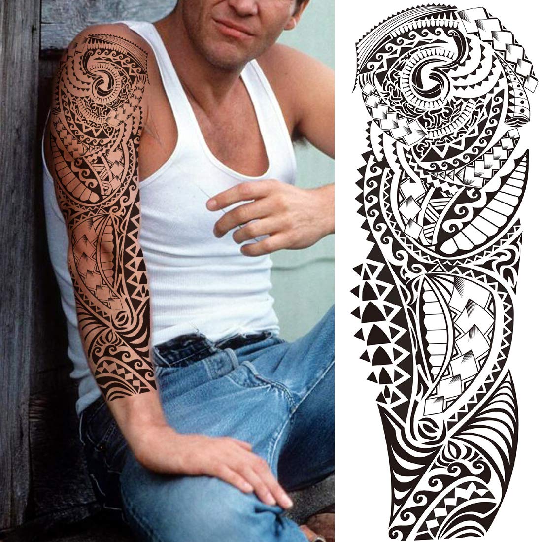 JOEHAPY NEZAR Maori Temporary Tattoo Sleeve – 11 Sheets, Waterproof, Long-Lasting