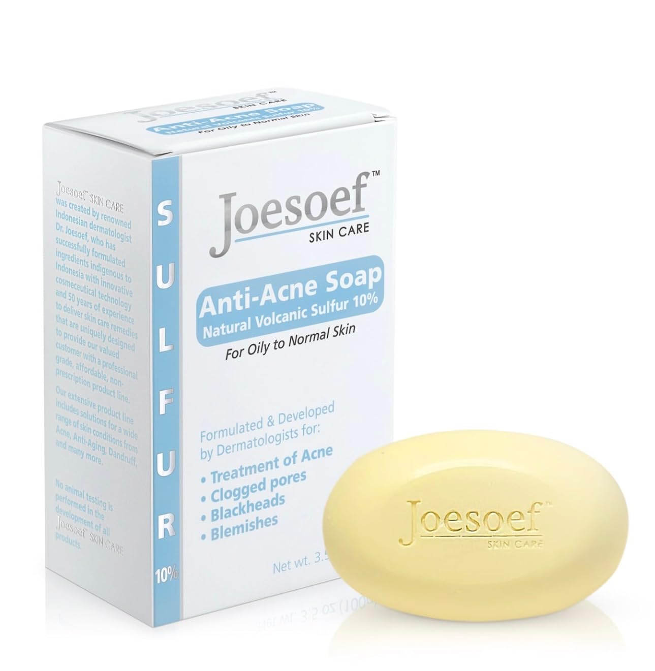 JOESOEF SKIN CARE Sulfur Soap for Acne – Pharmaceutical Grade, Dermatologist Approved 100g