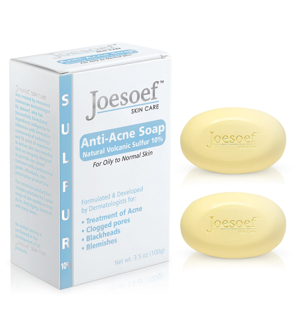 JOESOEF SKIN CARE Sulfur Soap with Salicylic Acid for Acne - Dermatologist-Approved, pH-Balanced Cleanser