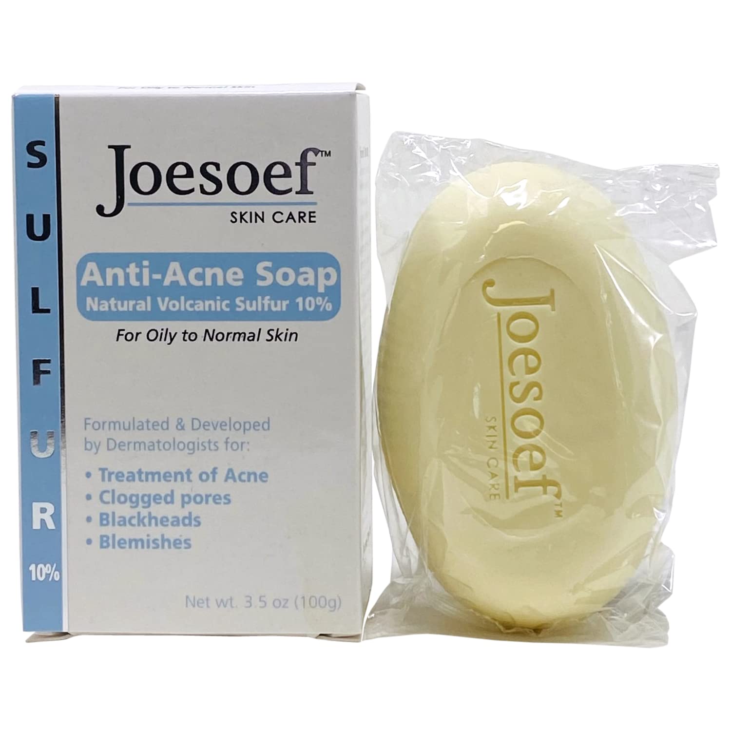JOESOEF SKIN CARE Sulfur Soap for Acne – Pharmaceutical Grade, Dermatologist Approved 100g