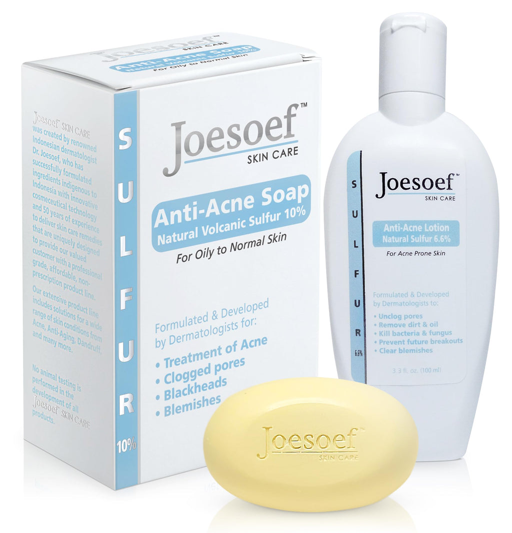 JOESOEF SKIN CARE Sulfur Soap for Acne – Dermatologist-Approved, Pharmaceutical-Grade, Rosacea-Safe (2-Pack)
