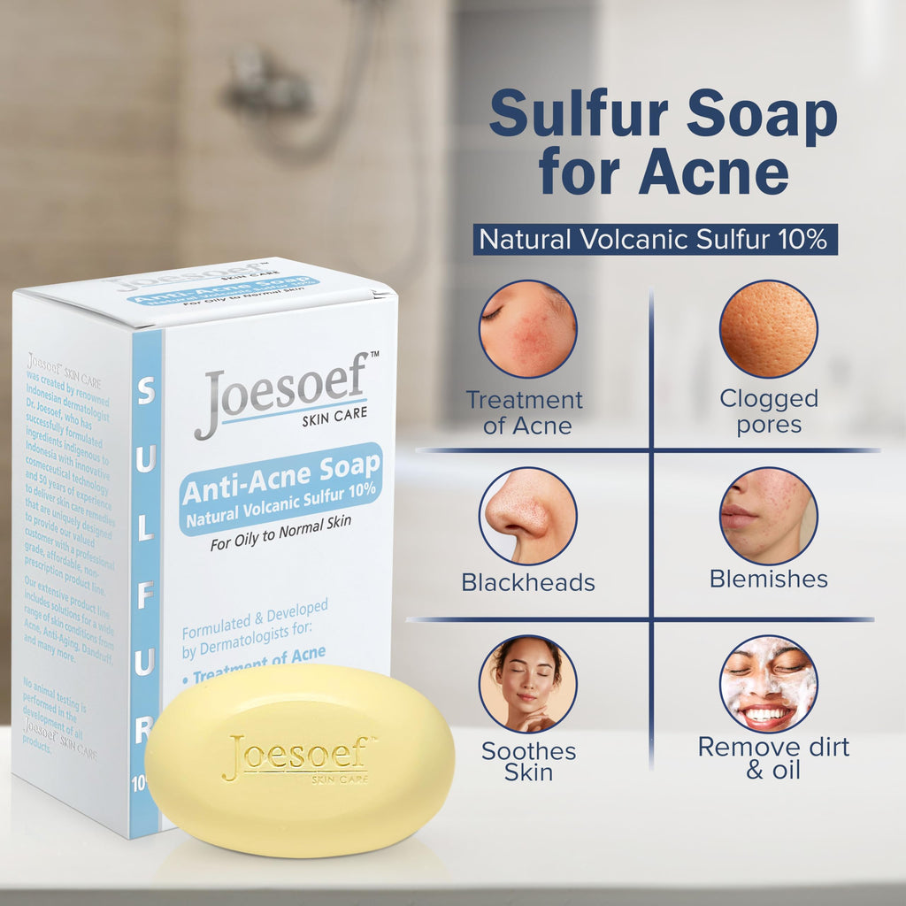 JOESOEF SKIN CARE Sulfur Soap Acne Facial Cleanser 4-Pack