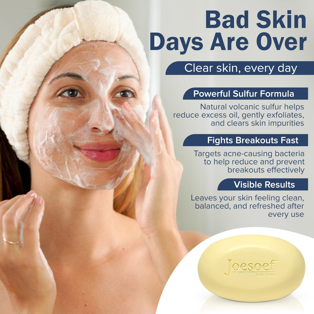 JOESOEF SKIN CARE Sulfur Soap Acne Facial Cleanser 4-Pack