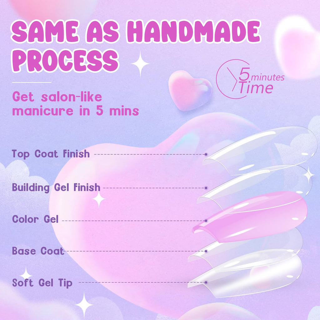 Jofay Fashion Cat Eye Press On Nails — Short Square Soft Gel Kit (160 pcs)