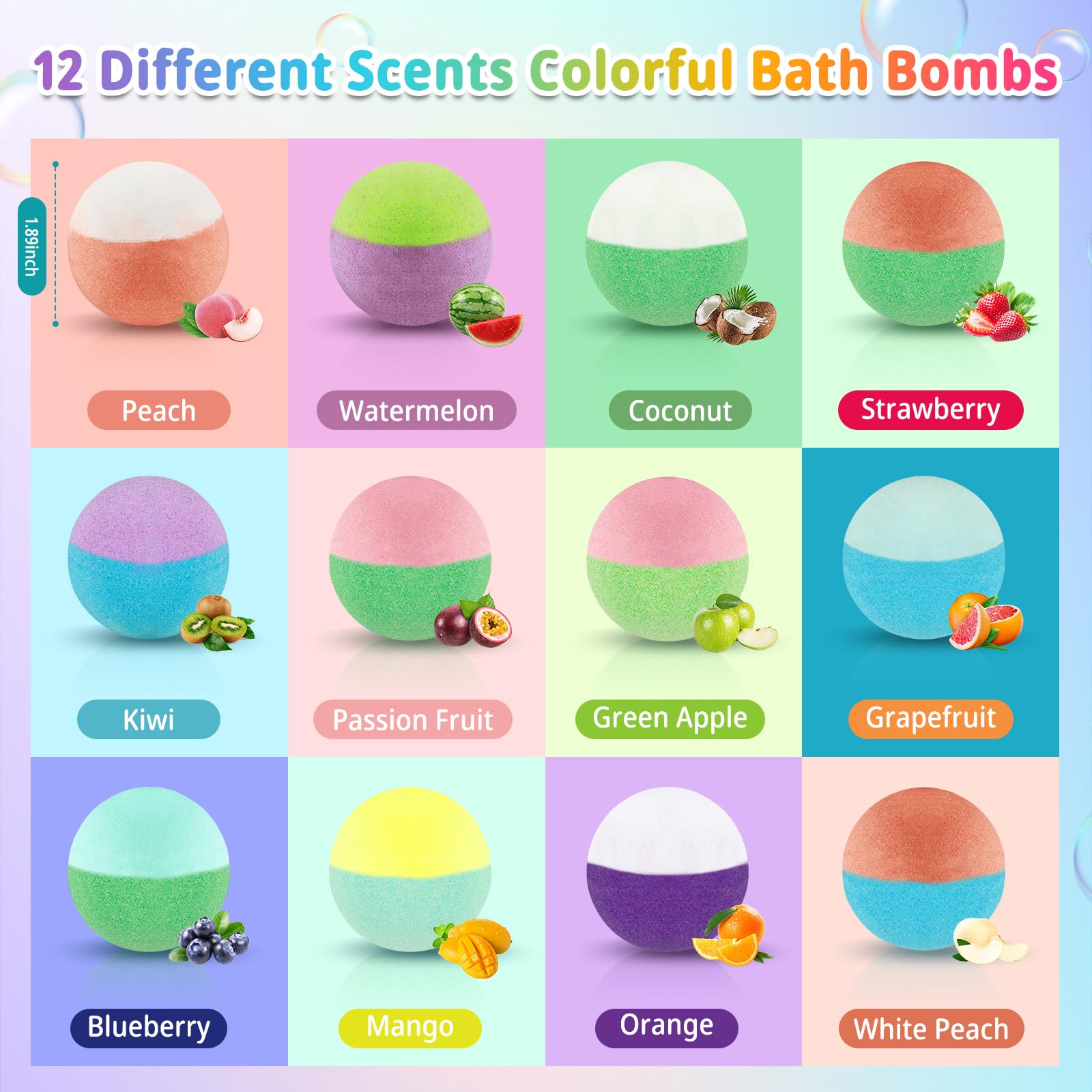 JOFEI Kids Bath Bombs with Surprise Inside – 24 Pack Gift Set for Bath Time