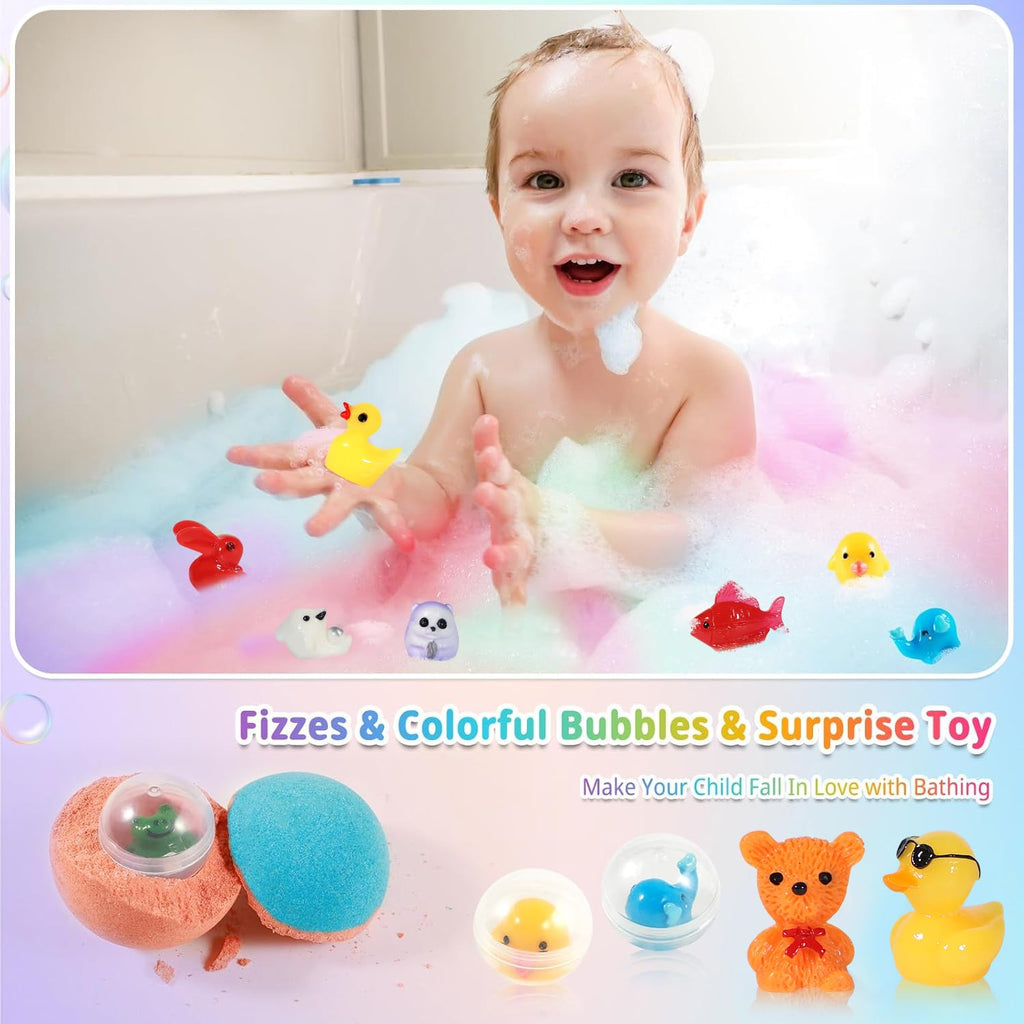 JOFEI Kids Bath Bombs with Surprise Inside – 24 Pack Gift Set for Bath Time