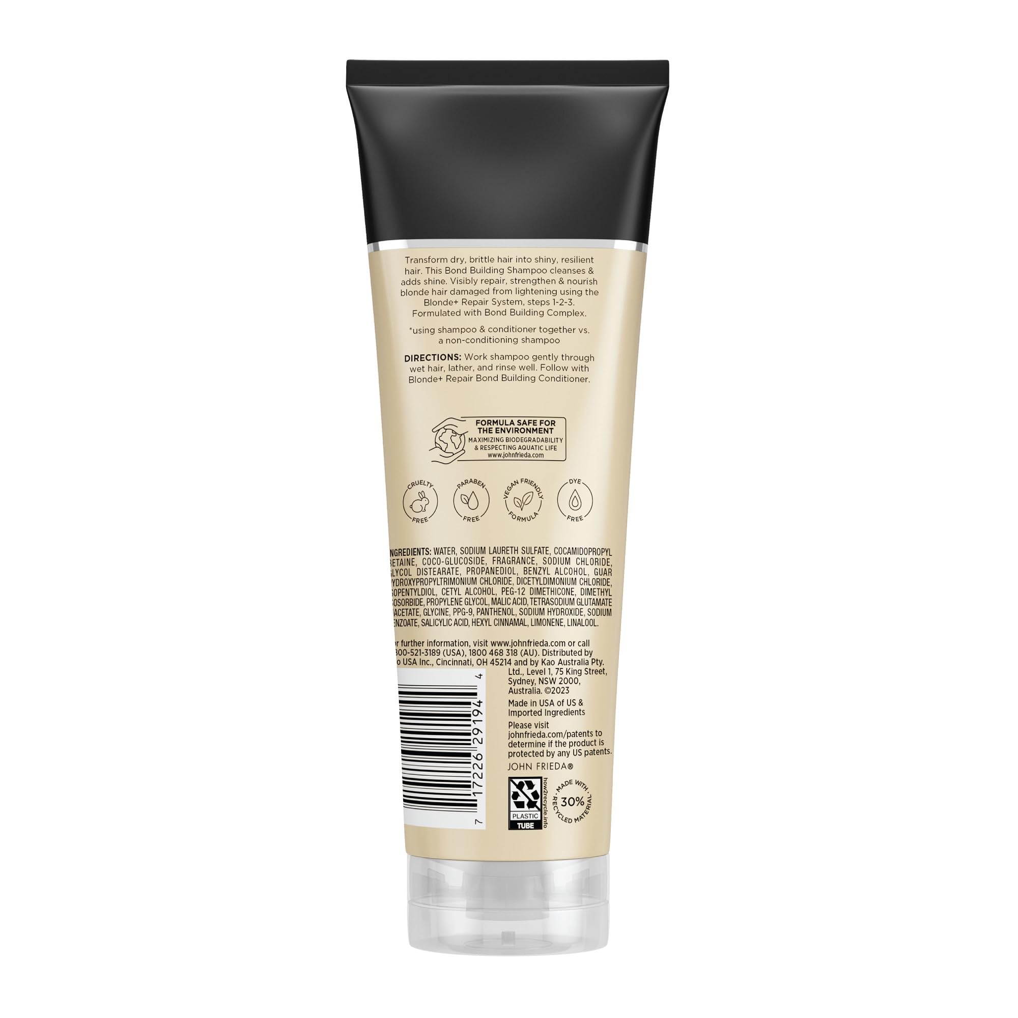 John Frieda Blonde+ Repair Bond-Building Shampoo – Damaged Blonde Hair