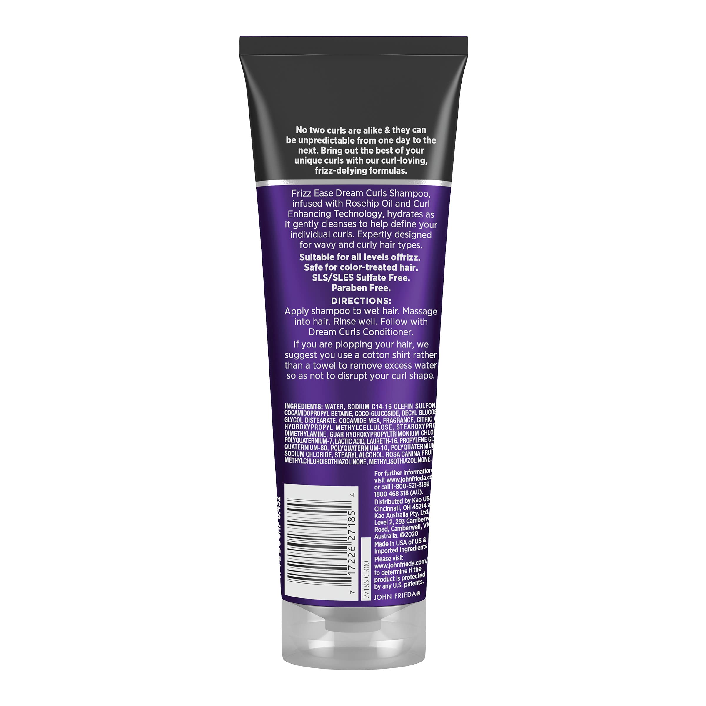 John Frieda Frizz Ease Dream Curls Shampoo – SLS/SLES Free for Curly Hair, 2 x 8.45 oz