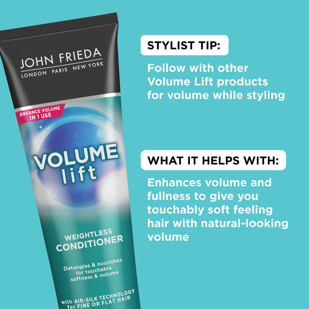 John Frieda Volume Lift Weightless Conditioner – Air-Silk Volume, Color-Safe, 8.45 oz (Pack of 2)