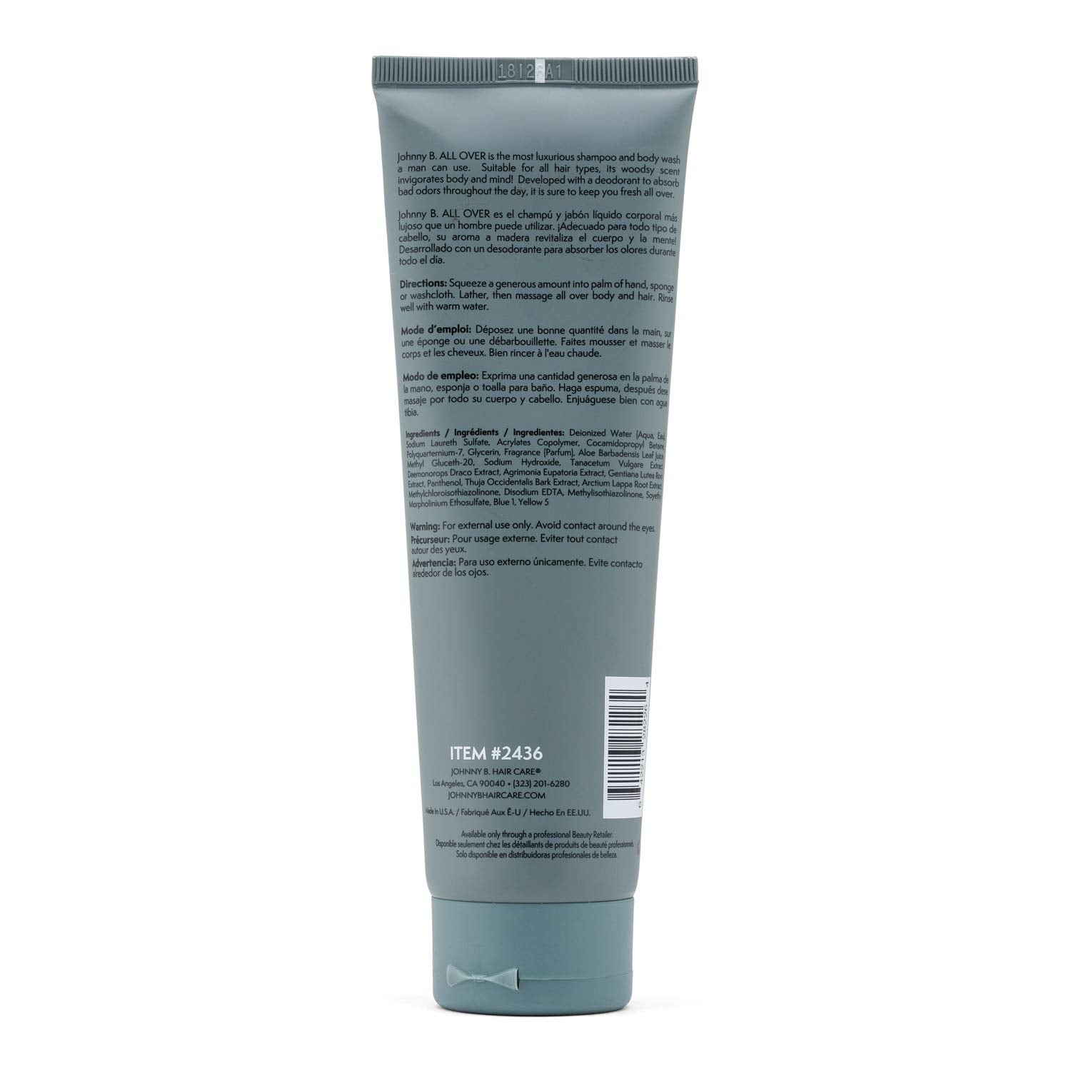 Johnny B. Professional All Over Hair Shampoo and Body Wash – 6.7 oz