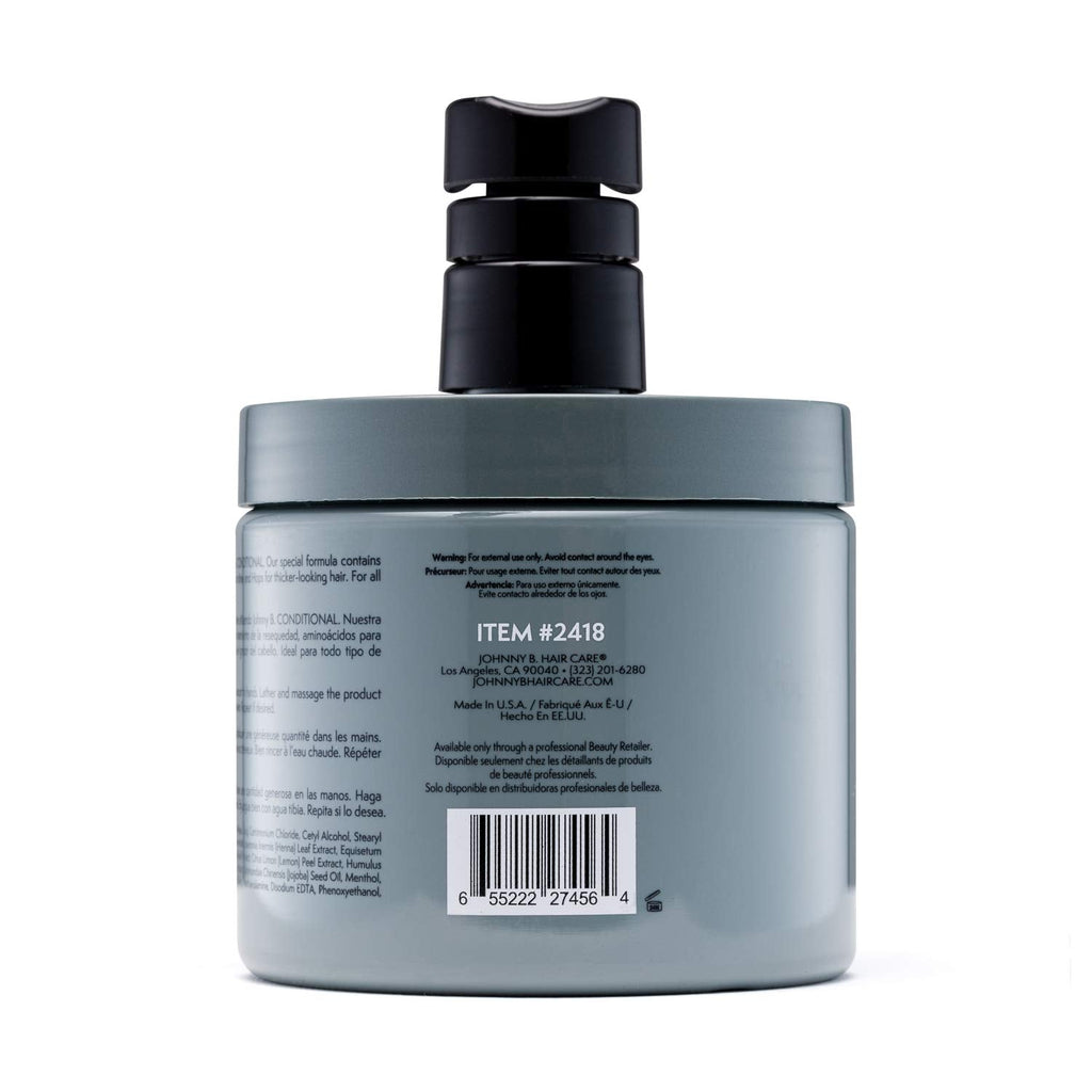 JOHNNY B. Conditional Conditioner 16 oz – Lightweight Hydration for Shine & Fuller-Looking Hair