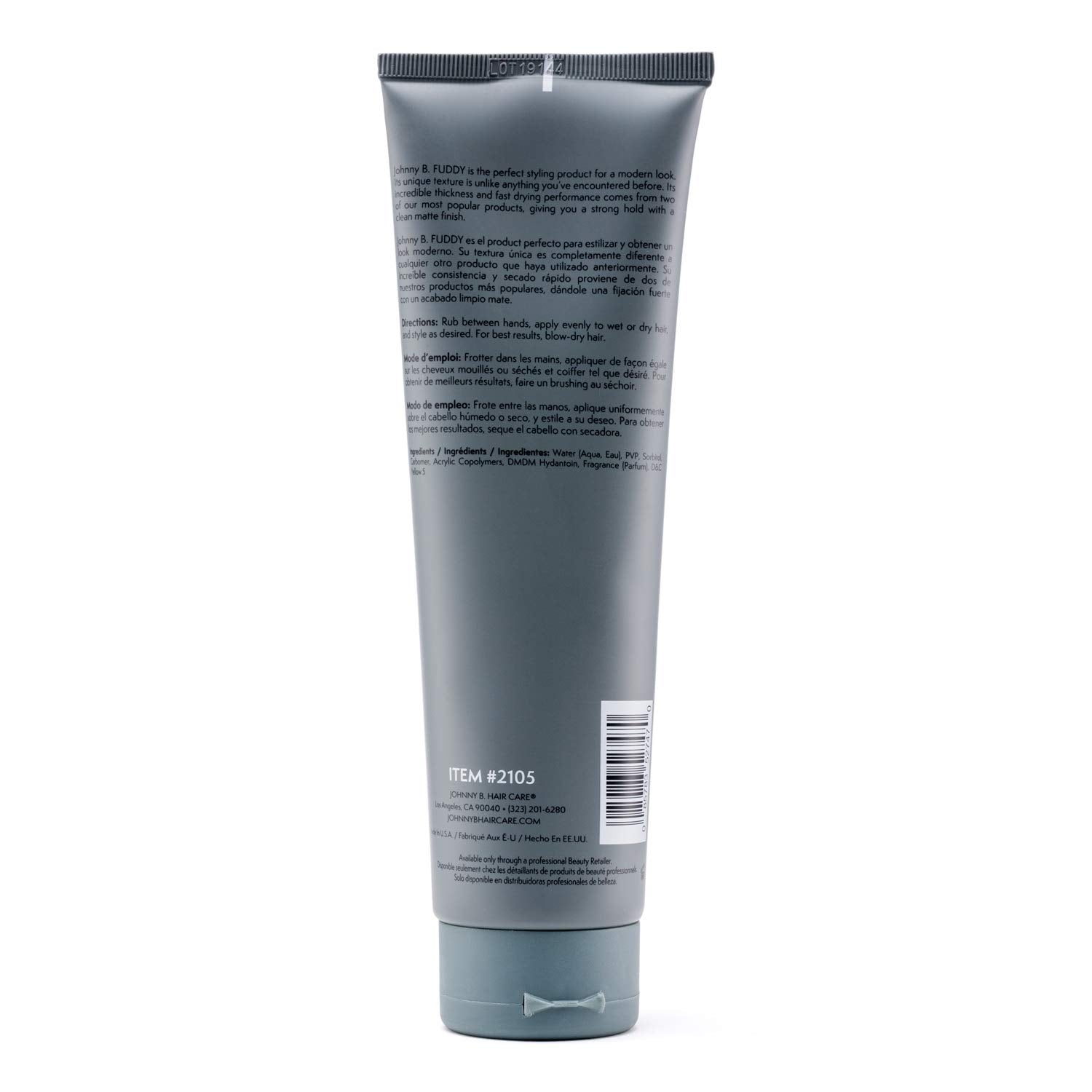 JOHNNY B. Fuddy Strong Professional Matte Hair Gel – 6.7 Ounce