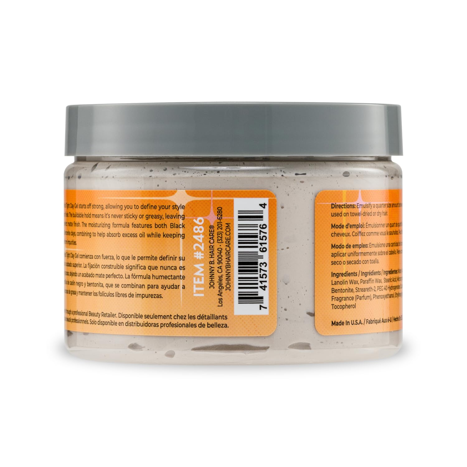 JOHNNY B. Hold Tight Clay Styling Gel 12 oz | Flexible, Reworkable Hold
